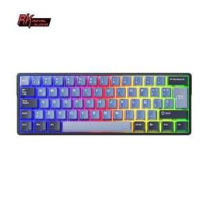 TECLADO MECANICO WIRELESS ROYAL KLUDGE RK61PLUS RGB/60%/TRI MODE/S.CYAN SWITCH LINEAR/INDIGO