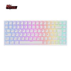 TECLADO MECANICO WIRELESS ROYAL KLUDGE RK84 RGB/75%/TRI MODE/BROWN SW(TACTILE)/ESP/WHITE