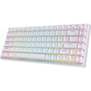 TECLADO MECANICO WIRELESS ROYAL KLUDGE RK84 RGB/75%/TRI MODE/BROWN SW(TACTILE)/PORT/WHITE
